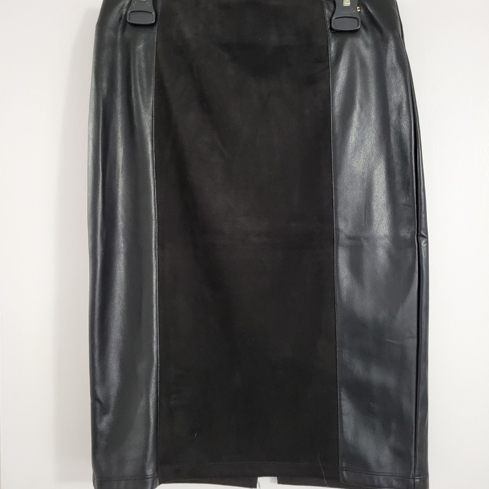 Faux leather and suede skirt - Picture 5 of 5
